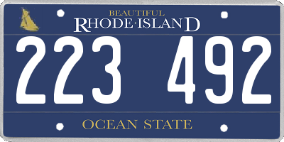 RI license plate 223492