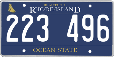 RI license plate 223496