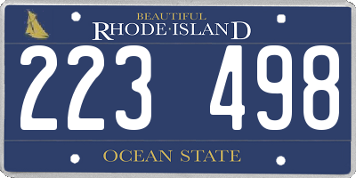 RI license plate 223498