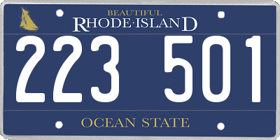 RI license plate 223501