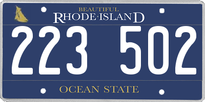 RI license plate 223502