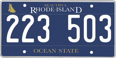 RI license plate 223503