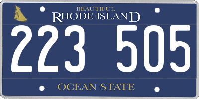 RI license plate 223505