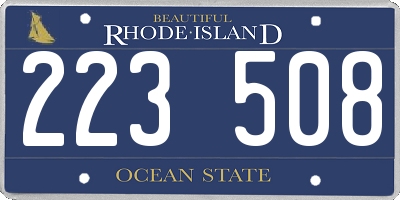 RI license plate 223508