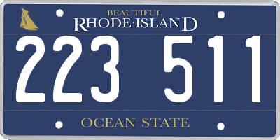 RI license plate 223511