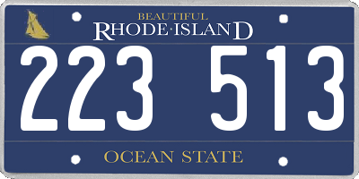 RI license plate 223513