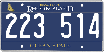 RI license plate 223514