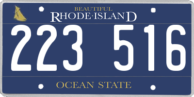 RI license plate 223516