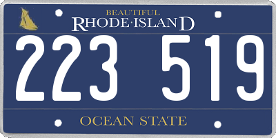 RI license plate 223519
