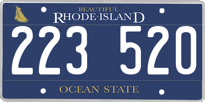 RI license plate 223520