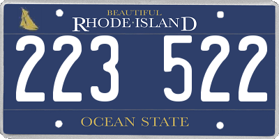 RI license plate 223522