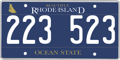 RI license plate 223523