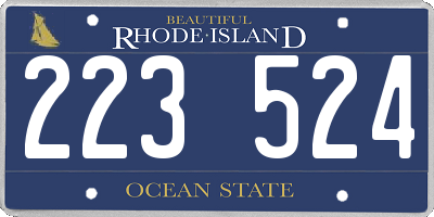 RI license plate 223524
