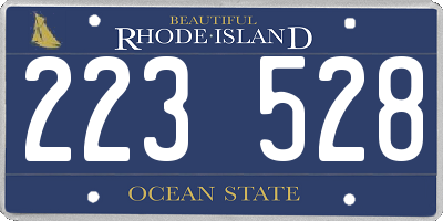 RI license plate 223528
