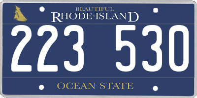 RI license plate 223530