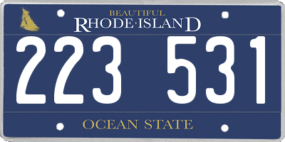 RI license plate 223531