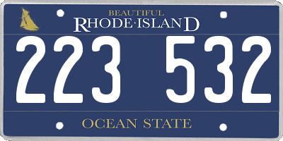 RI license plate 223532