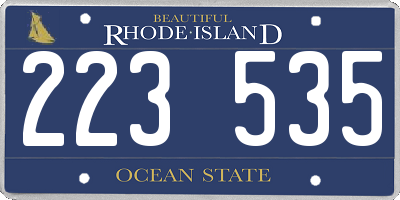 RI license plate 223535