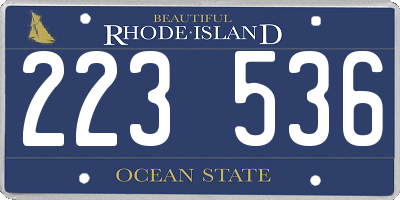 RI license plate 223536