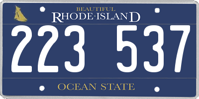 RI license plate 223537