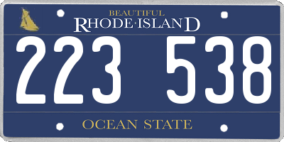 RI license plate 223538