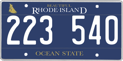 RI license plate 223540