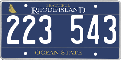 RI license plate 223543
