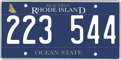 RI license plate 223544
