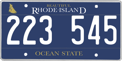 RI license plate 223545