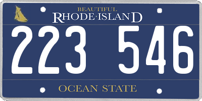 RI license plate 223546