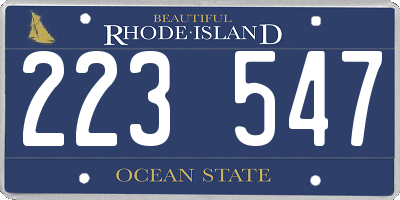 RI license plate 223547