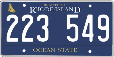 RI license plate 223549