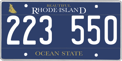 RI license plate 223550