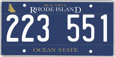RI license plate 223551