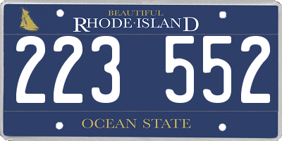 RI license plate 223552