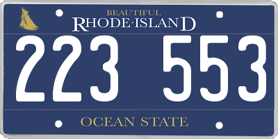 RI license plate 223553