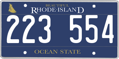 RI license plate 223554
