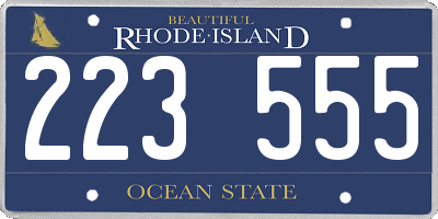 RI license plate 223555