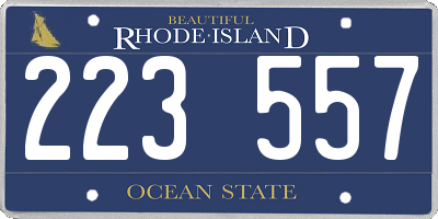 RI license plate 223557