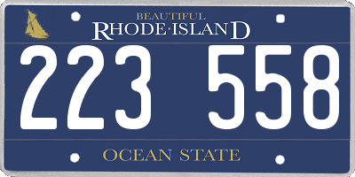 RI license plate 223558