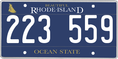 RI license plate 223559