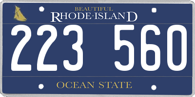 RI license plate 223560