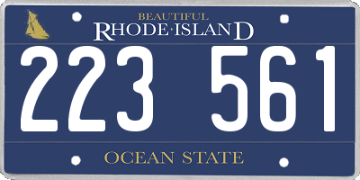 RI license plate 223561