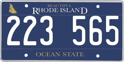 RI license plate 223565