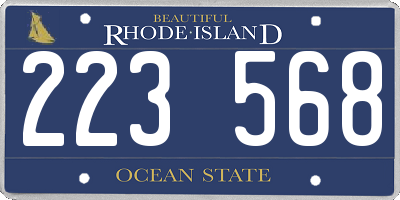 RI license plate 223568