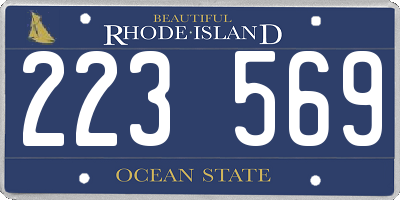 RI license plate 223569