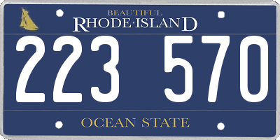RI license plate 223570