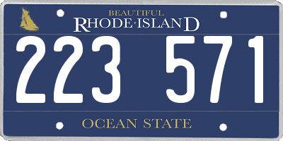 RI license plate 223571
