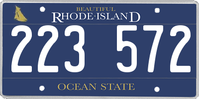 RI license plate 223572