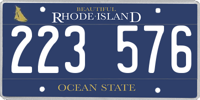 RI license plate 223576